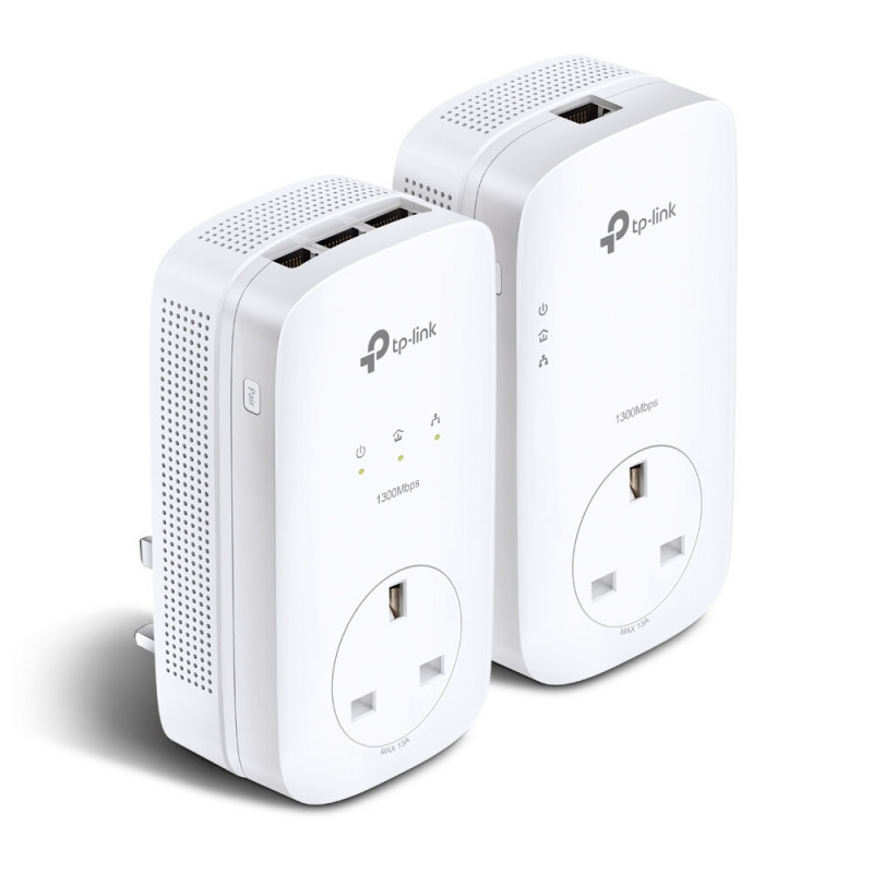 TP-LINK TL-PA8033P KIT AV1300 Powerline Adapter Kit, 3-Port