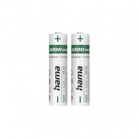 HAMA 00223524 1000mAh AAA Rechargeable Batteries (2-Pack)