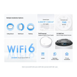 TP-LINK Deco X50-POE AX3000 Tri-band WiFi 6 Mesh System (3-Pack)