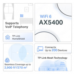 TP-LINK Deco X73-DSL AX5400 VDSL Whole Home Mesh Wi-Fi 6 Router