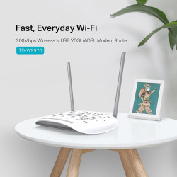 TP-LINK TD-W9970 300Mbps VDSL2/ADSL2+ Modem Router with 4 Ports and Dual WAN