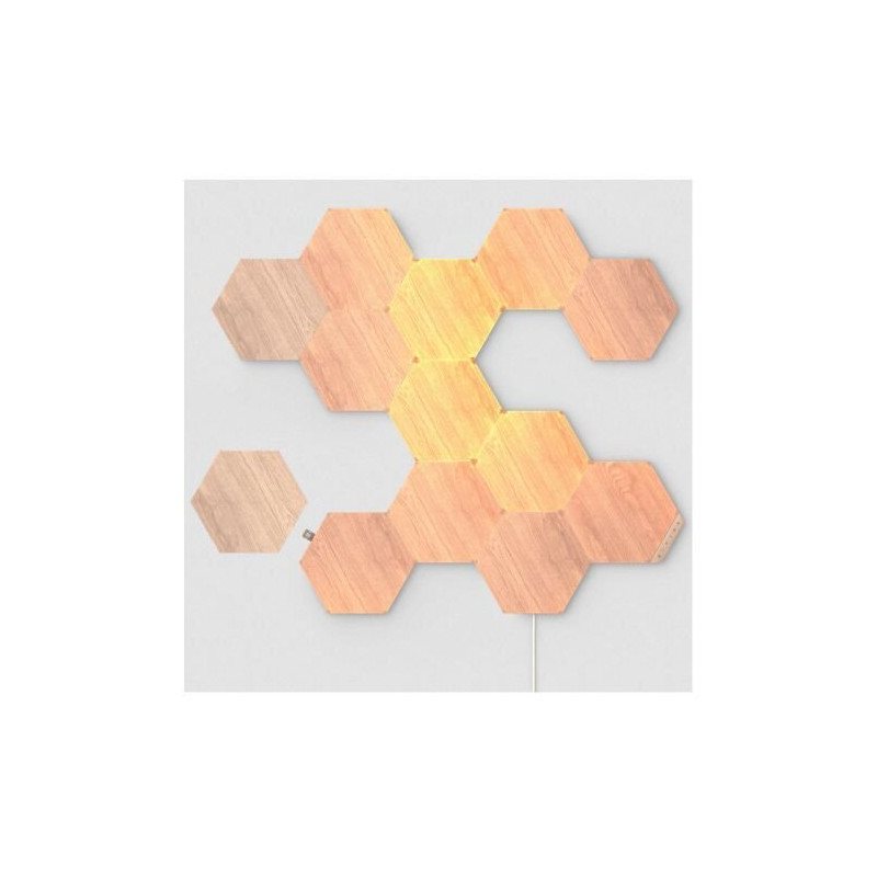 Nanoleaf Elements Hexagons Starter Kit (13-Panel) White Wood Grain