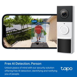 TP-LINK TAPO D210 2K 3MP Smart Battery Video Doorbell with Chime