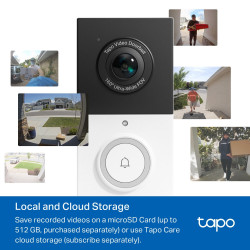 TP-LINK TAPO D210 2K 3MP Smart Battery Video Doorbell with Chime