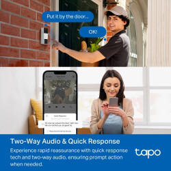 TP-LINK TAPO D210 2K 3MP Smart Battery Video Doorbell with Chime