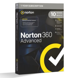 Norton 360 Advanced 10 Device 1-Year Subscription Antivirus Software