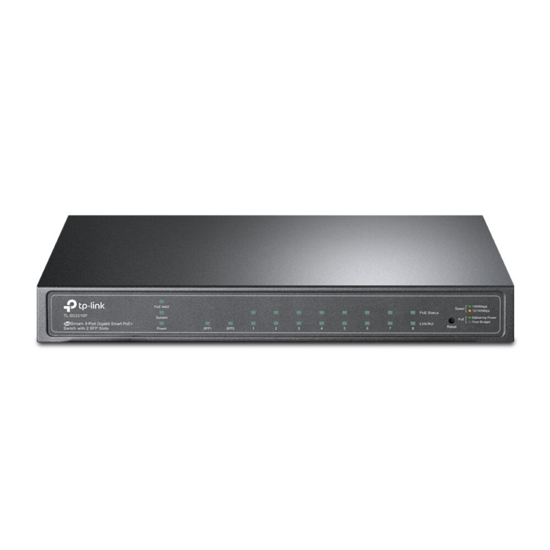 TP-LINK TL-SG2210P 10-Port Gigabit Smart Switch with 8-Port PoE+ (61W)