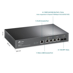 TP-LINK SX3206HPP 6-Port 10GE L2+ Managed Switch with 4-Port PoE++