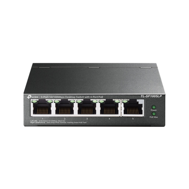 TP-LINK TL-SF1005LP 5-Port 10/100 Unmanaged Desktop Switch with 4-Port PoE