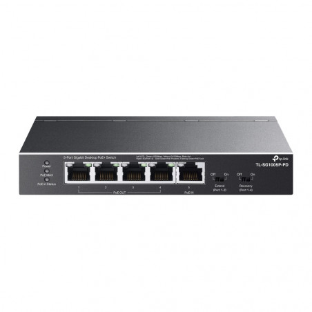 TP-LINK TL-SG1005P-PD 5-Port Gigabit PoE+ Switch with 1-Port PoE++