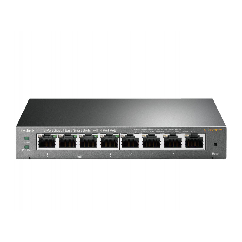 TP-LINK TL-SG108PE 8-Port Gigabit Easy Smart Switch with 4-Port PoE+