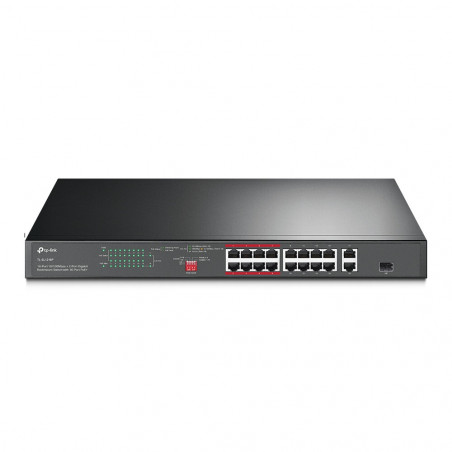 TP-LINK TL-SL1218P 16-Port 10/100Mbps + 2-Port Gigabit PoE+ Rackmount Switch
