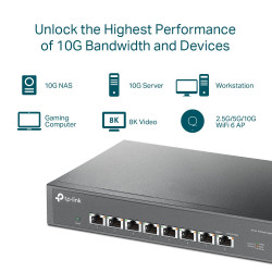 TP-LINK TL-SX1008 8-Port 10G Multi-Gigabit Desktop/Rackmount Switch