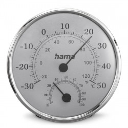 HAMA 00222236 Analogue Thermo-Hygrometer Stainless Steel Silver/Grey