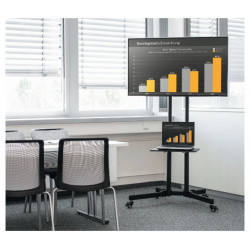 HAMA 00220874 Height-Adjustable TV Trolley, Up to 75", 40kg, VESA 600x400