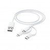 HAMA 00201535 3-in-1 USB-A to USB-C/Micro-USB/Lightning Charging Cable, 1m, White