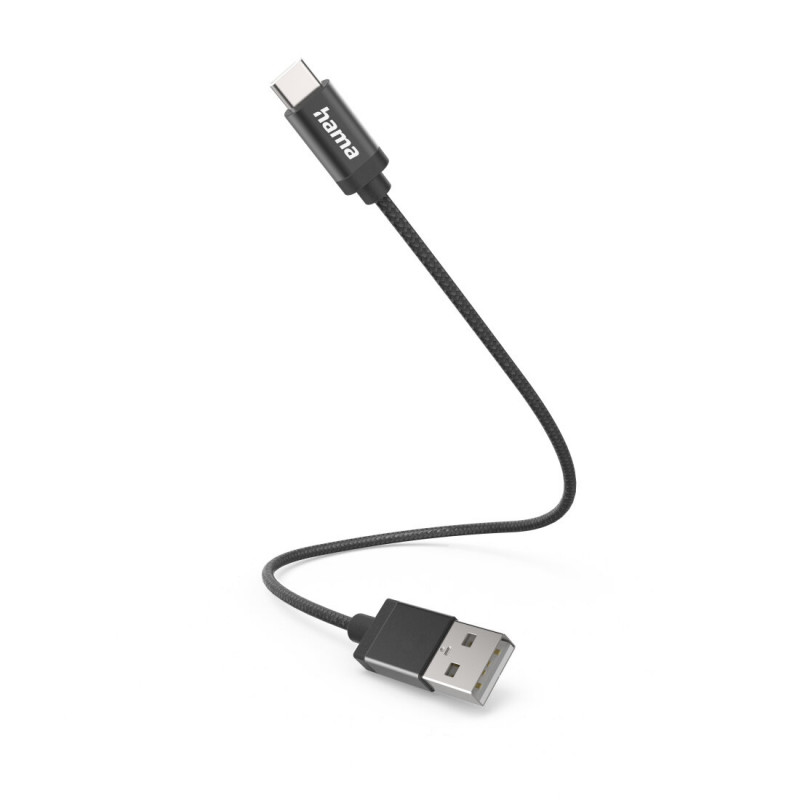 HAMA 00201600 USB-A to USB-C Cable, 20cm, Black