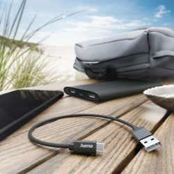 HAMA 00201600 USB-A to USB-C Cable, 20cm, Black