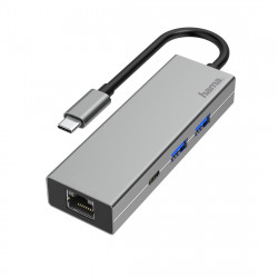 HAMA 00200108 3-Port USB-C Hub with Gigabit Ethernet