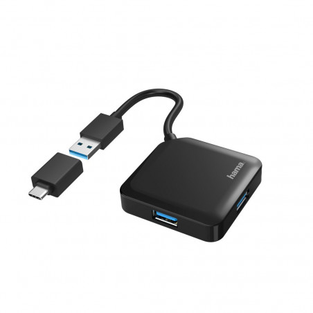 HAMA 00200116 4-Port USB 3.2 Gen 1 Hub with USB-C Adapter
