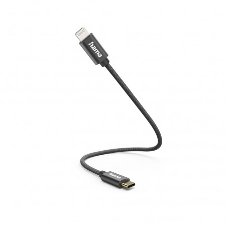 HAMA 00201601 USB-C to Lightning Cable, 20cm, Black