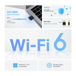 TP-LINK ARCHER TX20U NANO AX1800 Dual-Band Wi-Fi 6 USB Adapter