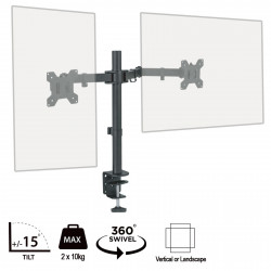 PIXL DOUBLE ARM Dual Monitor Desk Mount Arm, VESA 75x75/100x100, 10kg Capacity