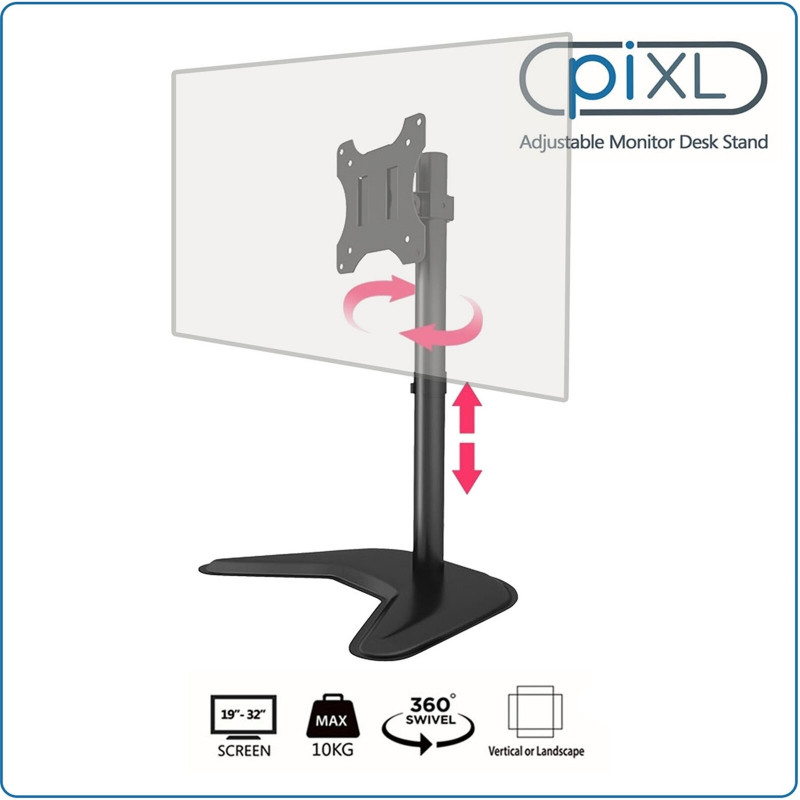 PIXL Z1 Single Monitor Desk Arm, 32" Max Screen Size, 10kg Capacity
