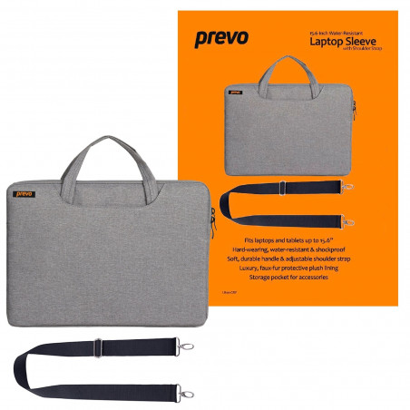 PREVO LB001 15.6 Inch Laptop Bag Light Grey