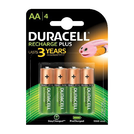 DURACELL DURHR6B4-1300SC 1300mAh 4-Pack AA Rechargeable Batteries