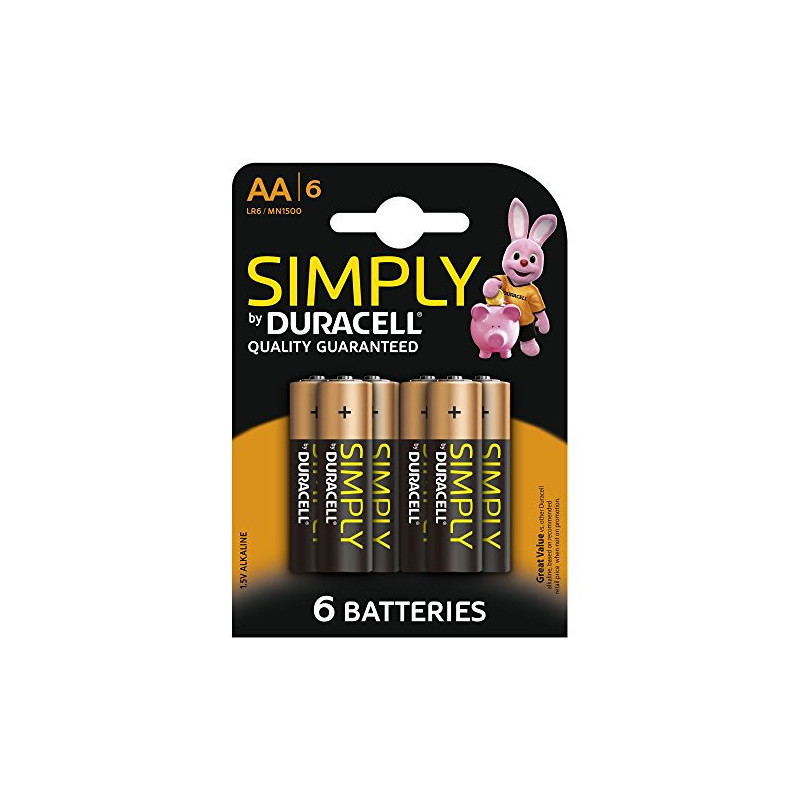 Duracell Simply Alkaline AA Batteries 6 Pack