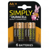 Duracell Simply Alkaline AA Batteries 6 Pack