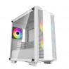 DEEPCOOL CC360 ARGB White Mini Tower PC Case with 3x 120mm ARGB Fans