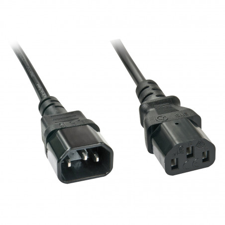 LINDY 30331 2m IEC C13 to IEC C14 Mains Extension Cable