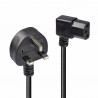LINDY 30446 1m UK 3-Pin to Right-Angle IEC C13 Mains Extension Cable