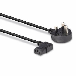 LINDY 30446 1m UK 3-Pin to Right-Angle IEC C13 Mains Extension Cable