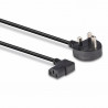 LINDY 30446 1m UK 3-Pin to Right-Angle IEC C13 Mains Extension Cable