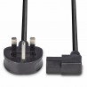 LINDY 30446 1m UK 3-Pin to Right-Angle IEC C13 Mains Extension Cable