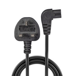 LINDY 30454 0.5m IEC C7 Right Angle Mains Extension Cable