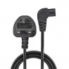 LINDY 30454 0.5m IEC C7 Right Angle Mains Extension Cable