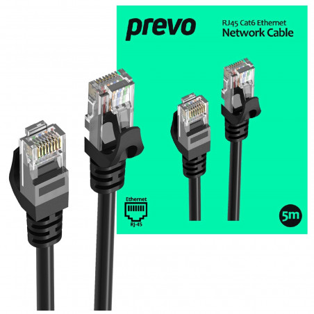 PREVO CAT6-BLK-5M 5m Black Patch Cable