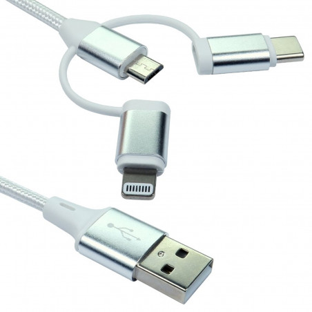 Serv NLMOB-913BDWT 1.2m 3-in-1 USB Charging Cable