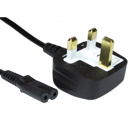 Serv RB-298HANKED UK Mains to Figure 8 C7 2m Black Power Cable