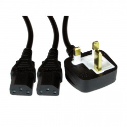 Serv RB-333W 2-Way IEC Kettle Power Splitter Cable 1.8m Black