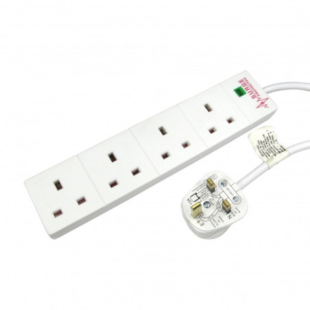 Serv RB-02M04SPD 2m 4 Gang Surge Protected LED Indicator Mains Extension