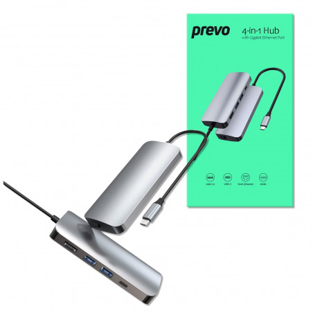 PREVO 501R 4-in-1 USB-C Hub Docking Station