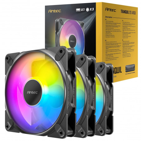 ANTEC Tranquil 120 ARGB 3-Pack 120mm PWM Case Fans with Controller