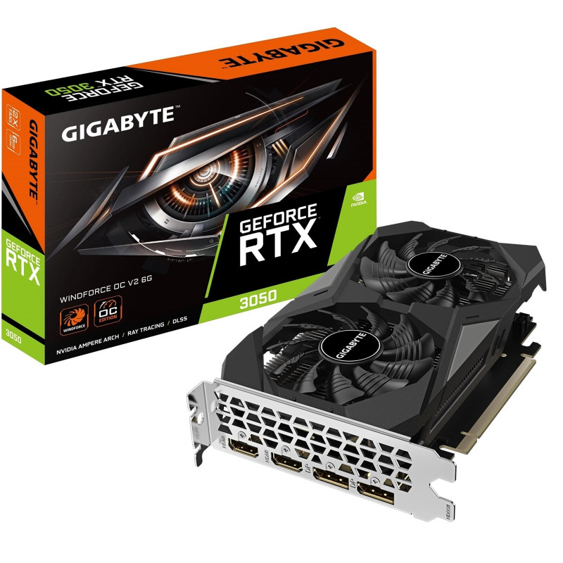 GIGABYTE GeForce RTX 3050 WINDFORCE OC V2 6GB GDDR6 Graphics Card