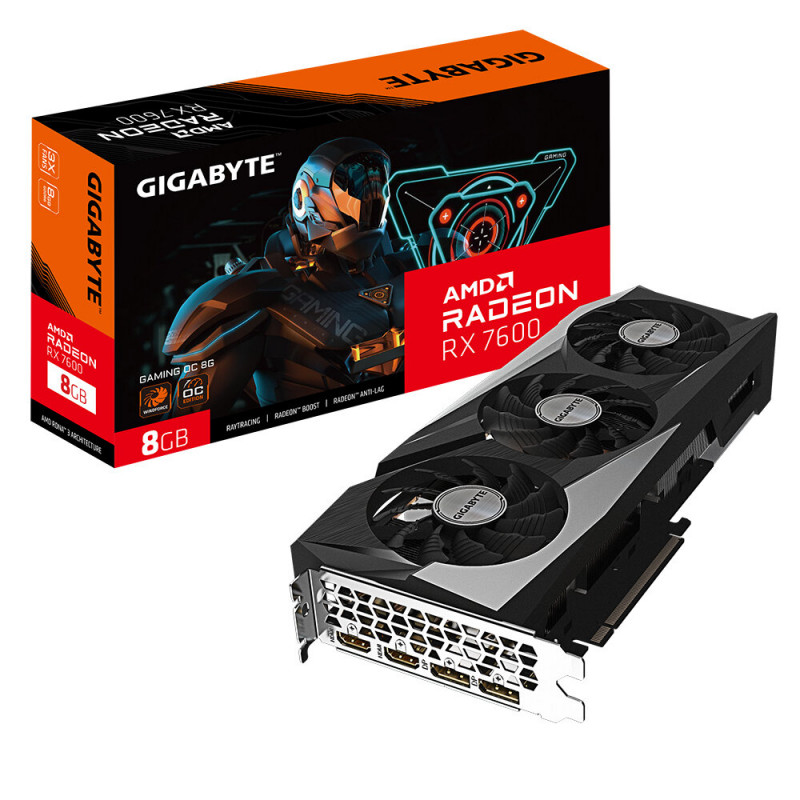 GIGABYTE RX 7600 GAMING OC 8GB GDDR6 Graphics Card