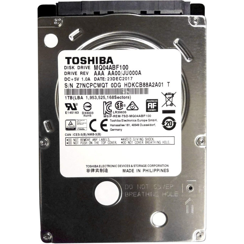 TOSHIBA MQ04ABF100 1TB 5400RPM 2.5-inch Internal Hard Drive